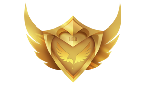 Gold level membership, image of a gold shield